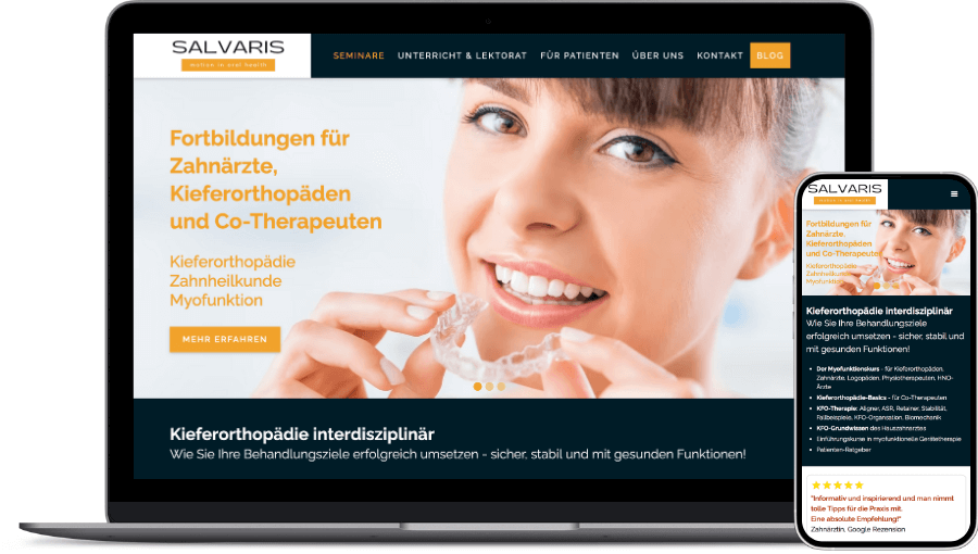 Referenz Webseite Salvaris Dental